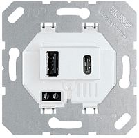 Розетка 2хUSB тип A+C без накладки без рамки Jung 2-м. картинка